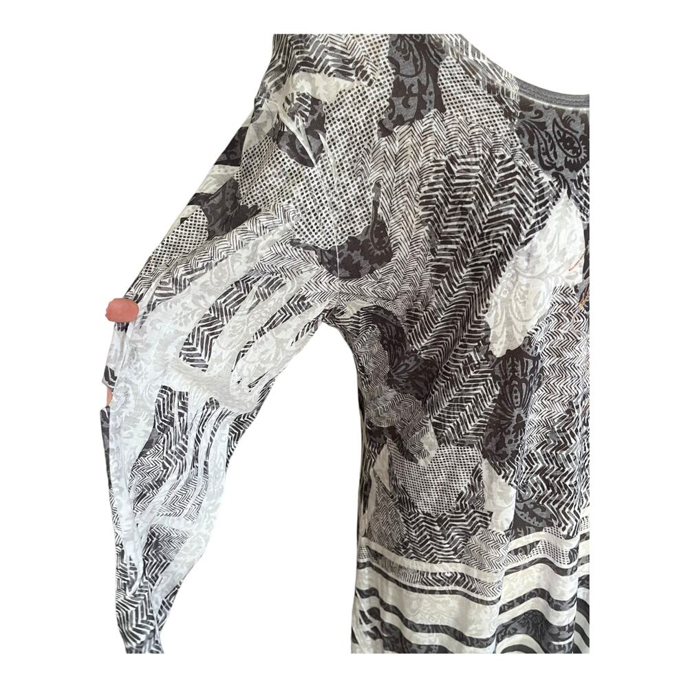 Katina Marie Gray Artsy Art to Wear Tunic Top Lightweight Size XL - Picture 4 of 7